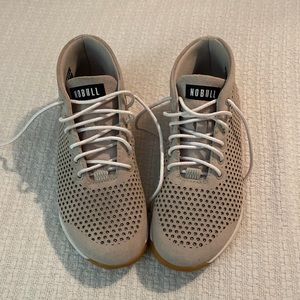 Never worn tan suede mid rise nobull, womens size 7.5